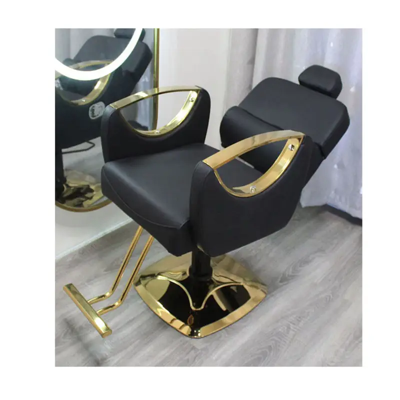 beauty equipment modern male salon shop hairdressing chairs golden for men furniture set