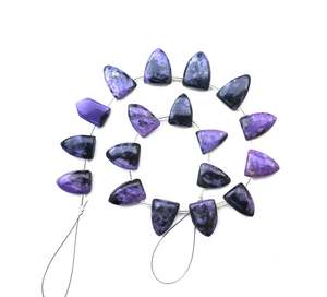 Pierres précieuses en Charoite naturelle, pierres semi-précieuses lisses en forme de demi-Marquise, perles de Briolette pour la fabrication de bijoux - Product Image 5