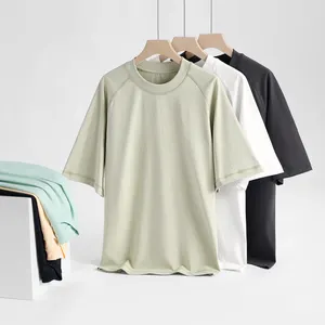 T-Shirt con stampa a sbuffo da uomo con Logo 3d, peso pesante, 100% T-Shirt oversize in bianco di cotone, all'ingrosso