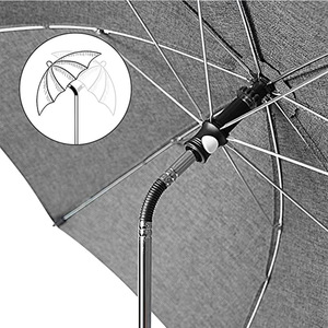 Parasol pour poussette pour bébé, parapluie universel avec pince, protection UV réglable à 360 degrés pour poussette - Product Image 3