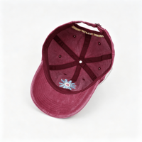 Casquette de baseball brodée motif dessin animé en promotion, vente en gros, 6 panneaux, motif floral, LOGO personnalisé, casquettes de baseball vierges, petit chapeau de papa marguerite