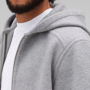 新デザイン メンズ 無地コート フルジッパー リブ裾 フード付きコート スリムフィット 100%ウール プラスサイズ メンズコート - Product Image 4