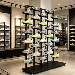 Rak <span class=keywords><strong>Display</strong></span> Sepatu Modern Ramah Lingkungan dari Besi Anti Karat Tahan Air Berlapis Elektroplating, Dapat Dipasang di Dinding atau Diletakkan Sendiri - Product Image 2