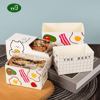 Boîtes à mini-burgers et plateaux d'emballage pour sandwichs en carton blanc écologique VVG pour pain grillé, hot-dogs, beignets, œufs et gaufres