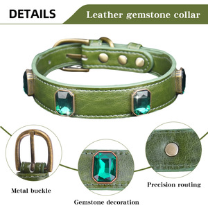 Lujo agua diamante cristal <span class=keywords><strong>Bling</strong></span> gato y perro collar diamantes de imitación cachorro perro Collar PU cuero - Product Image 3