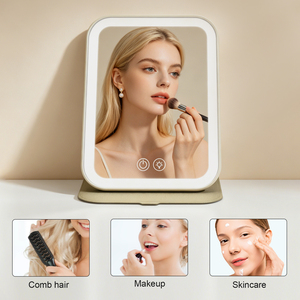 Portable <strong>Foldable</strong> Makeup <strong>Mirror</strong> with LED Lights, Dimmable Travel Cosmetic <strong>Mirror</strong>, Rechargeable Table Vanity <strong>Mirror</strong> for Dorm Desk - Product Image 6