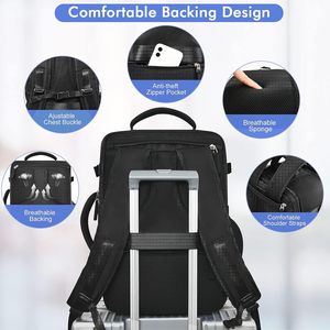 Mochila de mano <span class=keywords><strong>para</strong></span> hombres y mujeres, mochila de viaje negra aprobada por vuelo, mochila <span class=keywords><strong>para</strong></span> artículos personales en aviones - Product Image 3