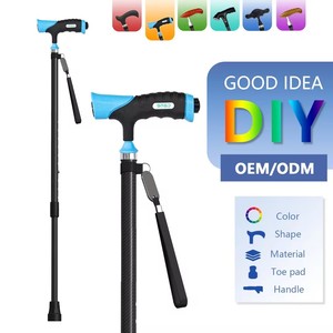 Canne de marche d'extérieur avancée avec lumière LED, bâtons de marche à base quadruple pour seniors et adultes, soutien de la stabilité et de l'équilibre - Product Image 4