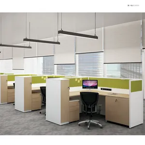 Système modulaire de meubles combinaison réglable 4 personnes poste de travail de bureau ouvert cloisons