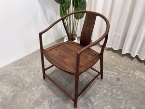 Fauteuil circulaire en noyer « Ruyi » avec siège en bois massif - Fauteuil de style <span class=keywords><strong>chinois</strong></span> classique pour <span class=keywords><strong>salon</strong></span> et bureau - Product Image 5