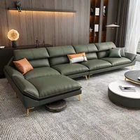 Sofá Seccional Esquinero Moderno y Elegante, Sofá Grande de 7 Plazas con Chaise Longue, Juego de Sofás de Tela, Muebles en Forma de L para Sala de Estar