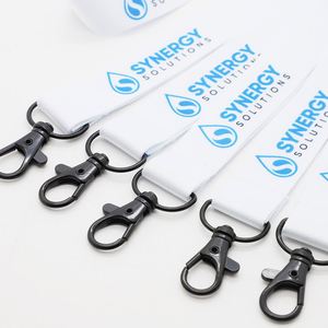 Wholesale Custom Keychain Bulk Order Small Moq Custom Heat Press Polyester Lanyard Black Lobster Clasp Hook Lanyard - Product Image 2