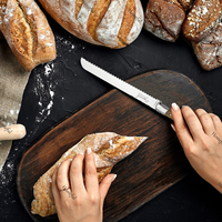 Premium 5-delige Keukenmessen Roestvrijstalen Laguiole Koksmessenset Met Olijfhouten Handvat En Acacia Magnetische Messenhouder