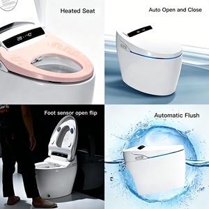 WC intelligent électrique monobloc allongé, entièrement automatique, simple et sanitaire, avec bidet intégré pour hôtel - Product Image 4