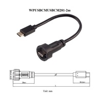 Circular impermeable D tipo chasis panel tornillo montaje en pared USB C tipo C usb3.0 módulo conector cable extensor adaptador acoplador