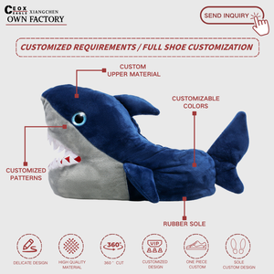Requin d'intérieur à usage domestique d'amortissement d'hiver à la mode pour le remplissage de coton PP <span class=keywords><strong>sandales</strong></span> pour femmes en coton en peluche personnalisées - Product Image 2