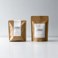 Sac d'emballage pour café recyclable, fond plat, en aluminium, refermable avec valve de dégazage unidirectionnelle