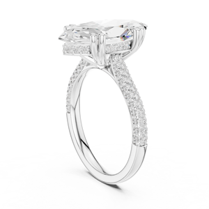 Anillo de Lujo de Oro de 10Kt, 14Kt, 18Kt con Baño de Rodio y Diamante Cultivado en Laboratorio de Corte Marquesa de 4ct para Mujer, para Boda, Compromiso, Aniversario - Product Image 3