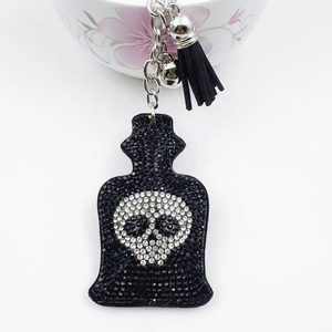 New Sparkling Crystal Rhinestones Halloween Perfume Bottle Keychain With Tassel Girls Gift Car <b>Keys</b> <b>Holder</b> Bags Charms - Product Image 2
