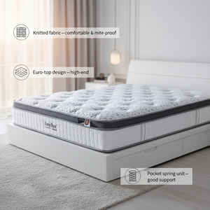 Colchões de Alta Qualidade com Molas Ensacadas, Espuma Viscoelástica em Gel de Alta Densidade, Colchão de Hotel, Tamanho Casal, King Size de Luxo - Product Image 2