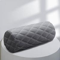 Coussin de tête cylindrique en cuir premium pour voiture, soutien cervical en mousse à mémoire de forme, respirant toutes saisons, universel, vente en gros