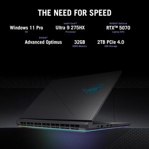 Portátil para Juegos Asus Rog Strix G18 de 18 Pulgadas, Pantalla 2.5K a 240Hz, Nvidia Geforce Rtx 5070, Intel Core I9, Gris Eclipse - Product Image 3