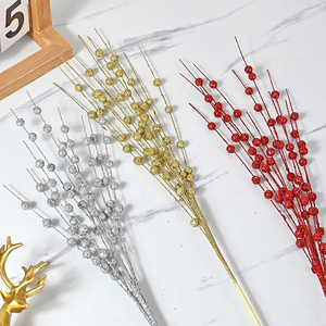 Longstar Décoration <span class=keywords><strong>De</strong></span> Noël Or Poudre Pâte Boule <span class=keywords><strong>De</strong></span> Fruits Bundle 43cm 12 Fourchette Décoration Artificielle Perle Fleur Artificielle - Product Image 2