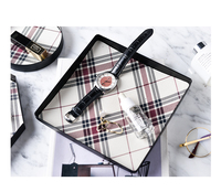 Plateau usb en Faux cuir, soirées, taille personnalisée, bac à parfum de vanité en métal avec pour la commode et organisateur de bijoux d'ornement