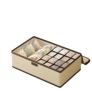 Caja organizadora de ropa interior con diseño de cajón y múltiples compartimentos, contenedores de almacenamiento de tela transpirable, calcetines, sujetadores, divisor de armario - Product Image 1