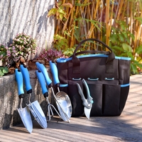 Kit de herramientas de mano de jardín de acero inoxidable, alta calidad, resistente, con bolsa de jardín, 5 uds.