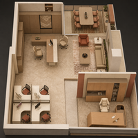 Service de rénovation d'intérieur de bureaux commerciaux, conception de la disposition des espaces de travail, rendu visuel 3D pour projet de bureau de startup