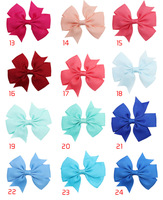 Vente en gros, promotion : Barrette à cheveux pour filles, 40 couleurs unies, en ruban côtelé de 3 pouces, avec nœud en queue d'aronde mignon, style européen-américain, motif floral pour bébé