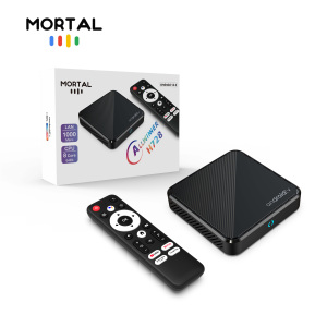 Boîtier TV Android 14 Mortal H728 Allwinner H728 Octa Core 4 Go + 64 Go 8K WiFi 6 Lecteur multimédia de streaming IPTV OTT avec commande vocale - Product Image 1