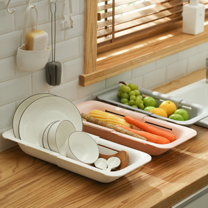 Fábrica Atacado Cozinha Extensível Drenagem Cesta <span class=keywords><strong>Colander</strong></span> Vegetal Ajustável Coador Lavatório Sobre Cesta De Pia - Product Image 4