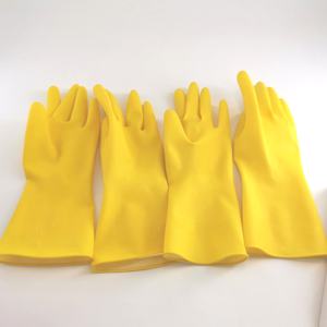 Gants En Caoutchouc De Latex De Ménage Jaune Personnalisé 30cm Imperméables avec Couleur Personnalisée Amarillos Guantes De Latex - Product Image 4