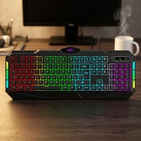 Clavier LED RGB personnalisé OEM pour ordinateur PC, clavier de jeu avec couleur réglable pour les joueurs