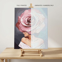 Kit de peinture par numéros personnalisé, rose abstraite, portrait de femme, peinture à l'huile numérique DIY pour adultes débutants, 40x50cm