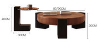 Nouvelle table basse en noyer noir d'Amérique du Nord, ensemble de meuble TV, style nordique moderne minimaliste, salon, table d'appoint en bois massif