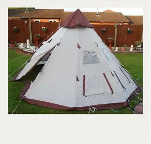 印度风格5m帆布帐篷，带两卧室夏季照明帐篷，带定制标志