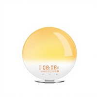 Sonnenaufgang-Simulations-Wecker Aufwachlicht 7-Farben-Nachtlicht Einschlafhilfe Natürliche Geräusche Nachttischlampe Kunststoff ABS USB-Aufladung OEM