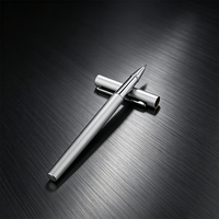 Cadeau d'entreprise écologique, stylo à bille en métal mat argenté 0,7 mm, logo personnalisé, ODM, stylo signature, cadeau d'écriture