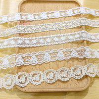 ERKOUMI HOT SALE Bordir Mewah Dekoratif Multi Warna Motif Bunga Mawar dari Kain Katun Mesh 1.8-2.6cm Renda untuk Pakaian Pernikahan Lolita