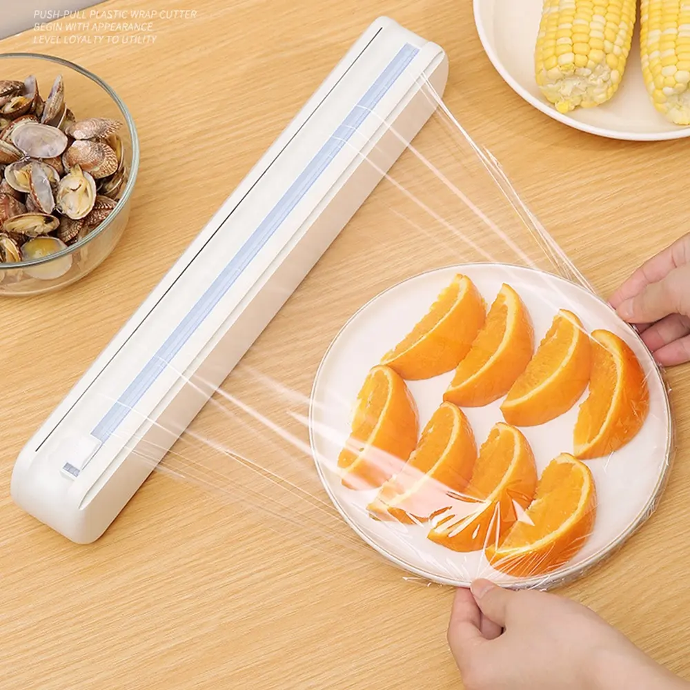 Keuken Aluminiumfolie Cling Film Opslag Houder Magnetische Plastic Wrap Dispenser Met Cutter