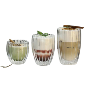 Taza de Café Moderna de Doble Pared, con Diseño Acanalado, de Vidrio Borosilicato de Alta Calidad, Ecológica, Marca <span class=keywords><strong>GG</strong></span>, Modelo 260370 - Product Image 1