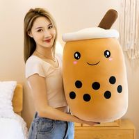 Meilleur ami mignon peluche peluche bulle thé peluche oreiller lait thé tasse oreiller nourriture peluche douce Kawaii étreinte peluche