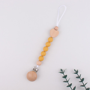 Clip en bois Offre Spéciale perles de silicone porte-sucette chaîne anti-chaîne accessoire pour bébé - Product Image 6