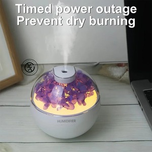 Nuevo humidificador de aire con cable USB, mini humidificador con forma de flor, difusor de aroma, difusor de aceites esenciales con luces nocturnas cálidas - Product Image 3