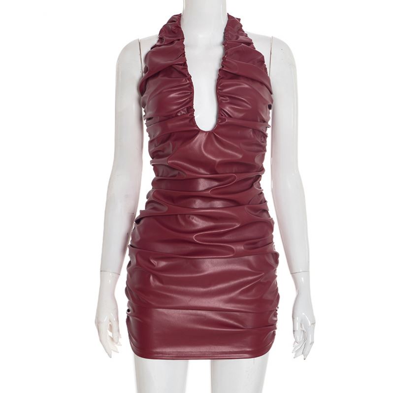 Chic Styles and Comfort in backless leather dress for Trendy Women
