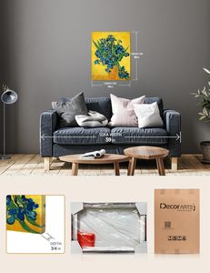 Moderno Vincent <span class=keywords><strong>Van</strong></span> <span class=keywords><strong>Gogh</strong></span> 'Irises' arte da parete olio-Giclee stampe su tela 20x16 vaso fiore per decorazioni per la casa - Product Image 6