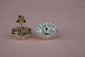 Boucles d'oreilles de luxe en diamant certifié IGI Boucles d'oreilles en diamant plaqué or blanc et rose Option tendance pour les fêtes de mariage et les cadeaux - Product Image 5